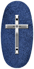 DASOV 510 SL SH BL Silver Single Cross Shimmer Blue Background